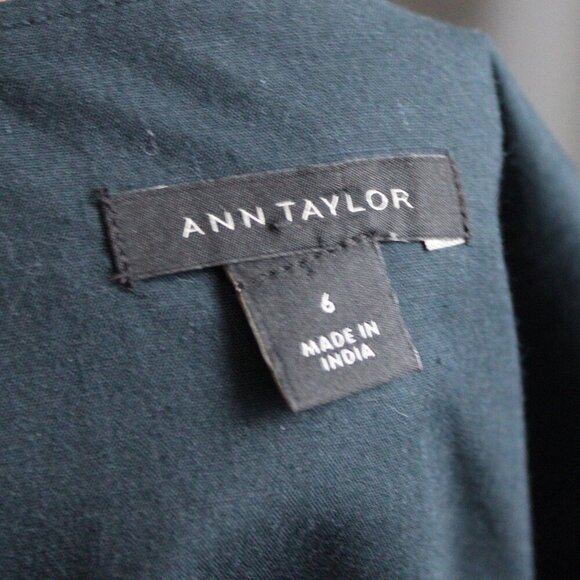 Ann Taylor Navy Pink Island Floral Sleeveless Cross Back Tropical Dress Size 6 - Picture 5 of 9